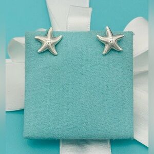 Tiffany and Co. Peretti Starfish earrings and pouch